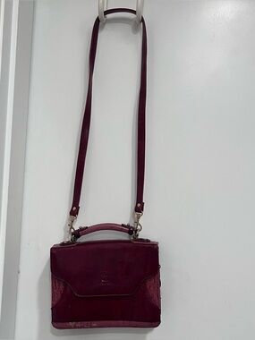 Vintage BelleRose Burgundy Red Women’s Crossbody Satchel Messenger Bag Handle